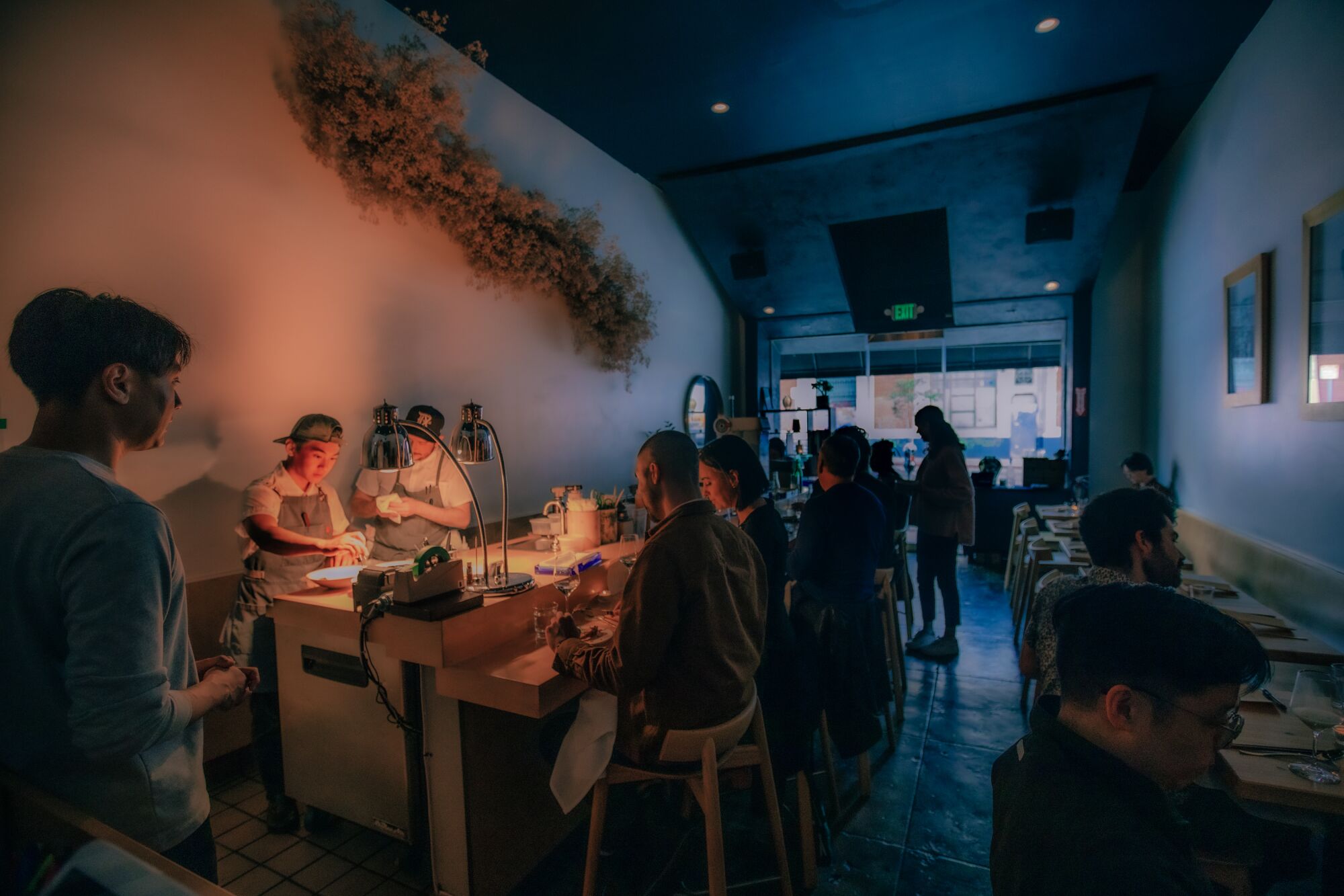 Diners fill the small 6th Street restaurant Kinn, in the heart of Koreatown.