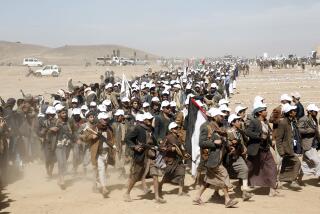 Houthi fighters march during a rally of support for the Palestinians in the Gaza Strip and against the U.S. strikes on Yemen outside Sanaa on Monday, Jan. 22, 2024. (AP Photo)