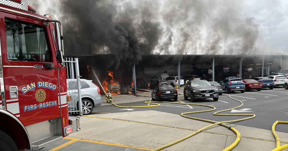 Fire damages Volvo dealership service center in Kearny Mesa