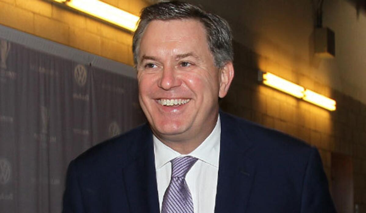 Tim Leiweke arrives at the MLS Cup game.