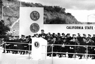 President John F. Kennedy delivered the commencement address at San Diego State University in 1963.