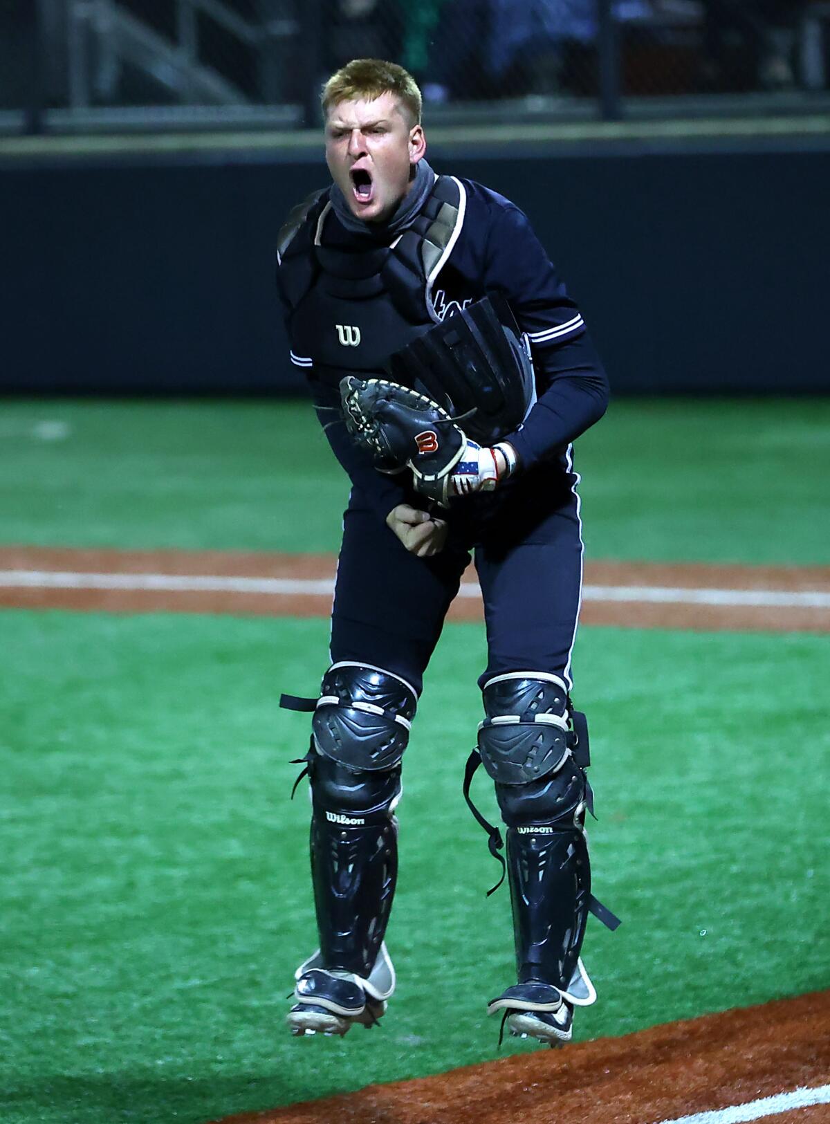 Catcher Trent Grindlinger of Huntington Beach.