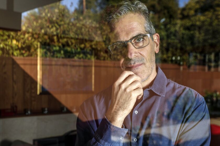 CLAREMONT, CA OCTOBER 23, 2018 -- Jonathan Lethem, author of "The Feral Detective" at his home in Claremont. (Irfan Khan / Los Angeles Times)