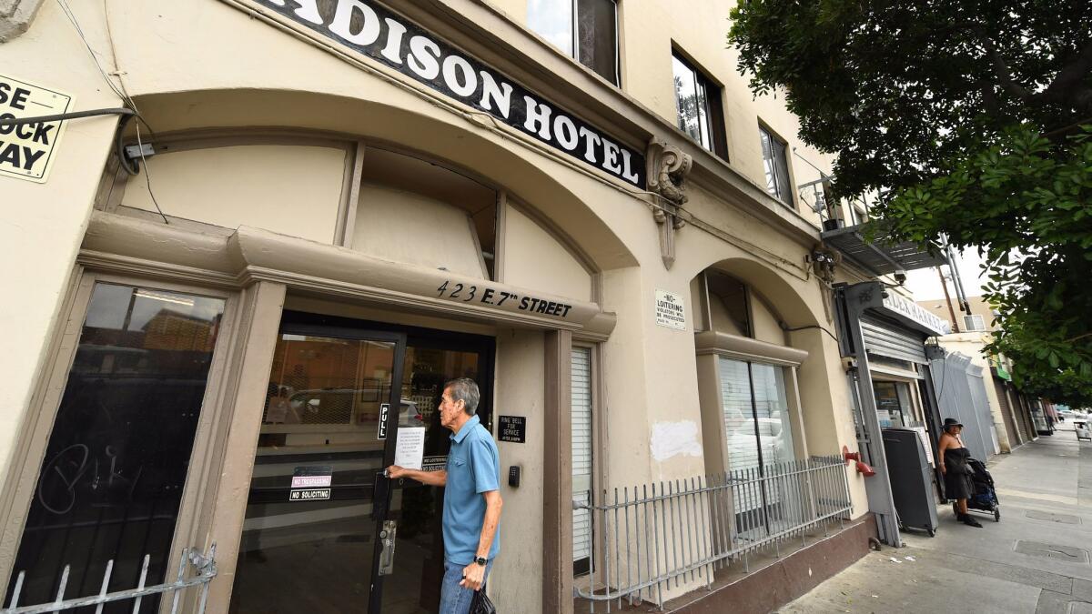 The AIDS Healthcare Foundation has spent roughly $8 million to purchase the Madison Hotel, a single-room-occupancy building on Seventh Street that it plans to spruce up and rent out, giving priority to people with HIV and other chronic illnesses.