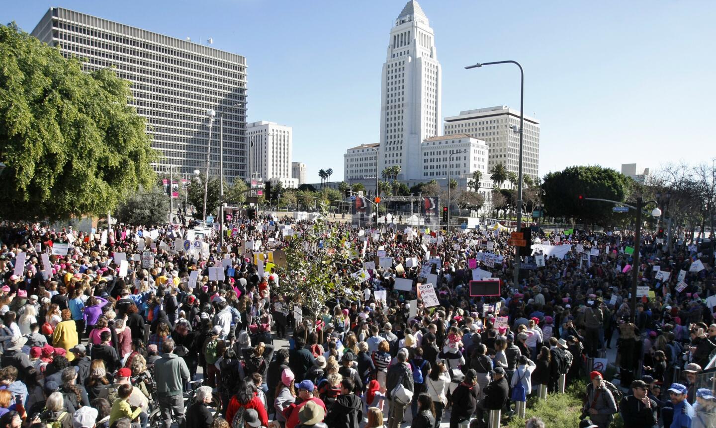 Photo Gallery: More than half million people attend the Women's March LA in downtown Los Angeles