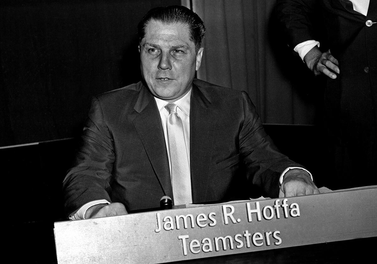 Teamsters Union President Jimmy Hoffa shown in Washington in 1959.