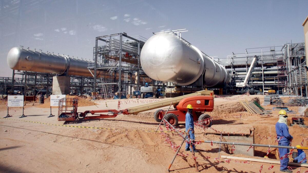 Saudi Aramco oil infrastructure in Riyadh, Saudi Arabia