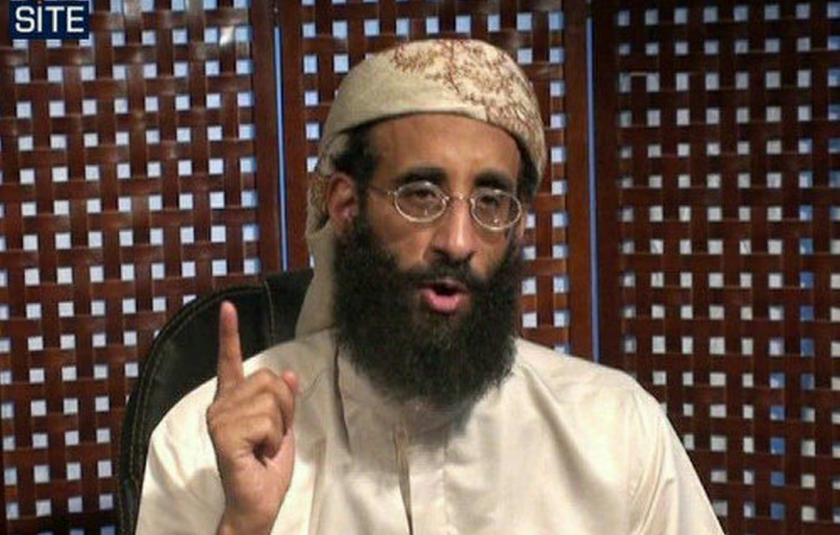 A screenshot of a video of Anwar Awlak,i released in September 2010 by the SITE Intelligence Group.