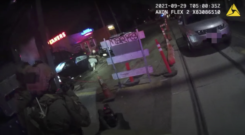 Body cam footage of the fatal police shooting of Brandon Lopez in Santa Ana.