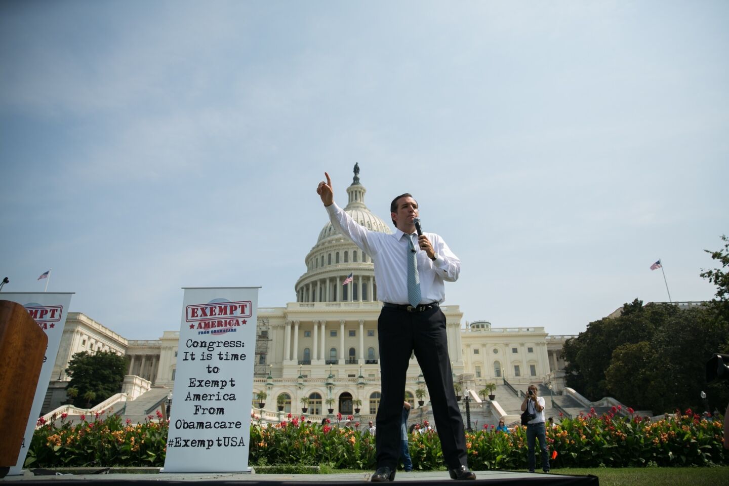 Sen. Ted Cruz (R-Texas) speaks during the "Exempt America From Obamacare" rally on Capitol Hill in Washington, D.C.