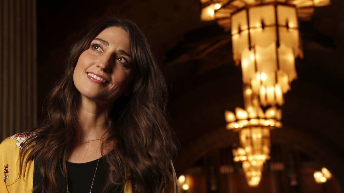 Sara Bareilles, who wrote the music and lyrics for the hit "Waitress," photographed at the Hollywood Pantages Theatre, where the national tour of the musical begins performances Thursday.