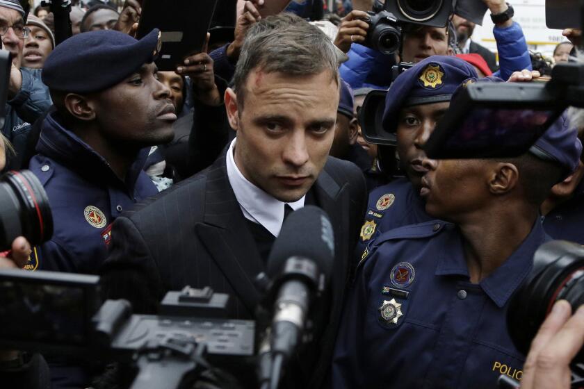 FILE - Oscar Pistorius leaves the High Court in Pretoria, South Africa, Tuesday June 14, 2016.