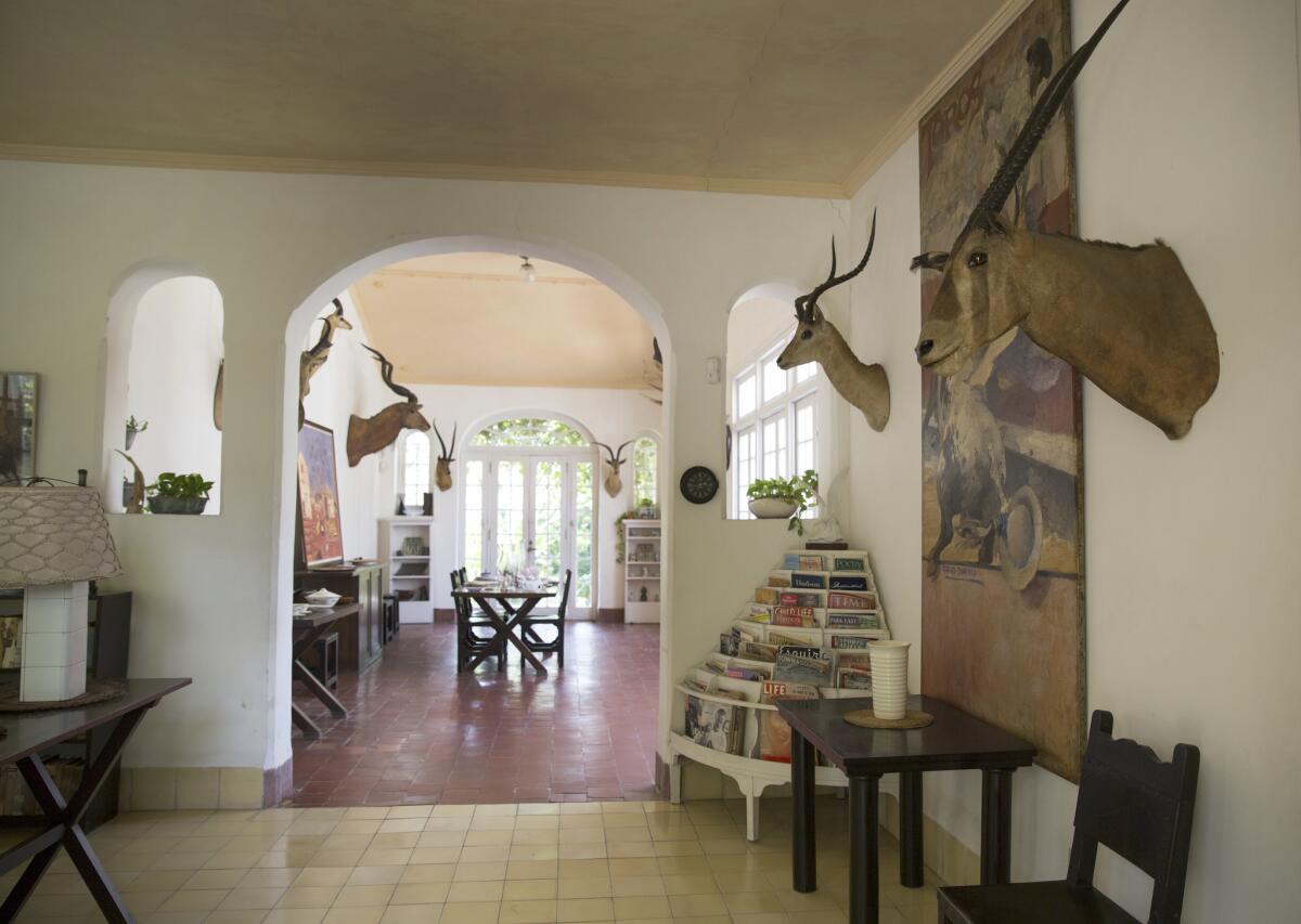 Inside Ernest Hemingway's home at Finca Vigia in San Francisco de Paula near Havana, Cuba.