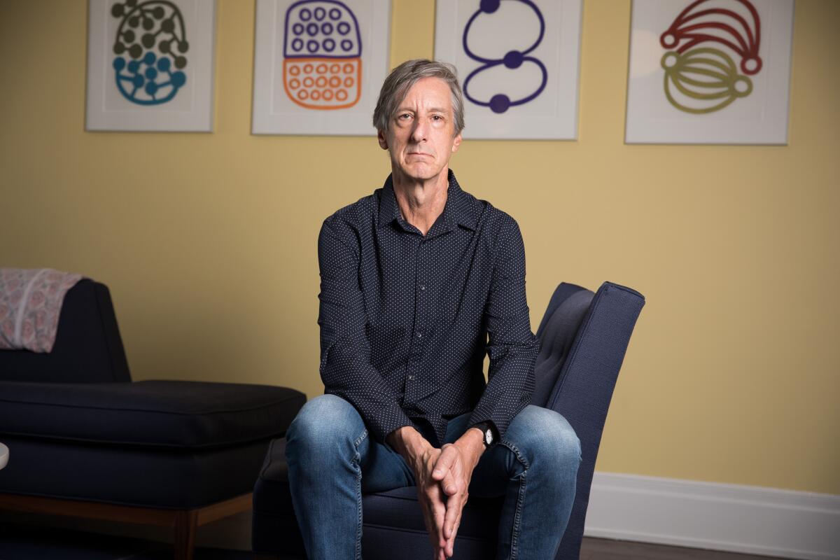 Andy Borowitz, writer, comedian and satirist, whose "Making America Not Embarrassing Again" tour is coming to the Dolby Theatre, poses for a portrait in New York City.