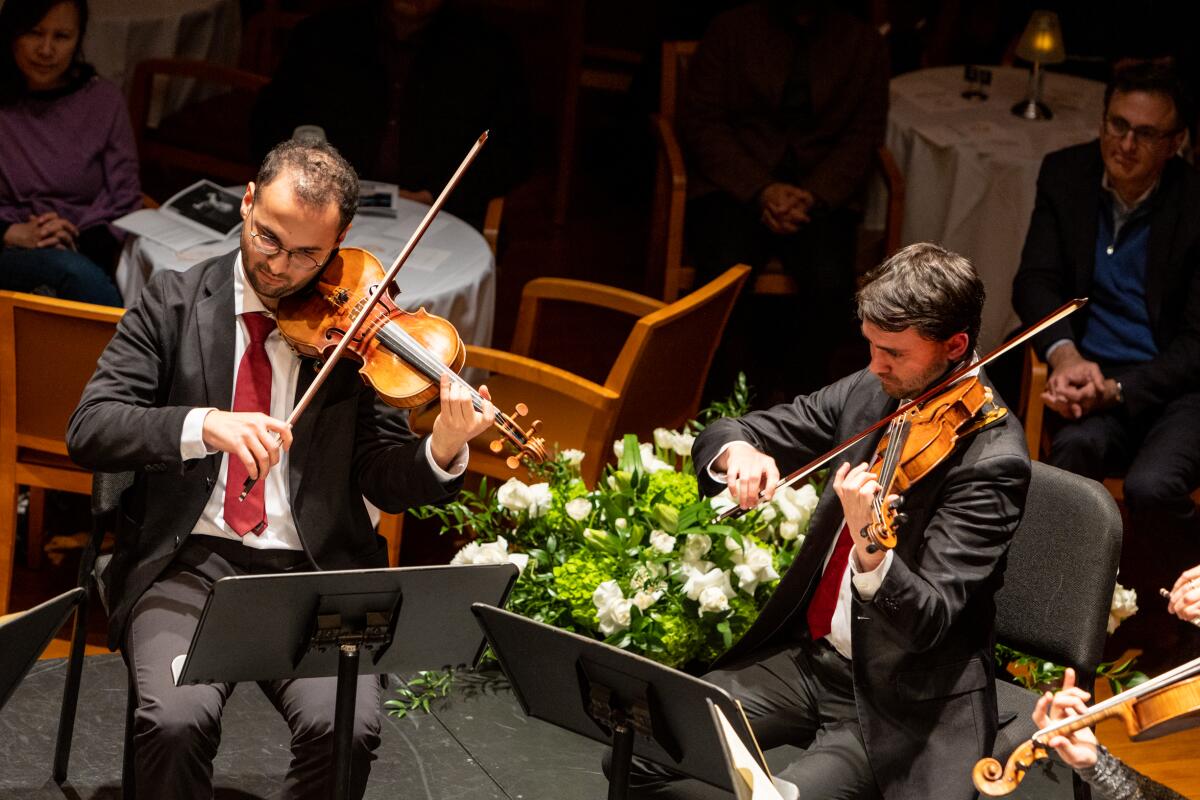 West-Eastern Divan Ensemble members perform in the Samueli Theater.