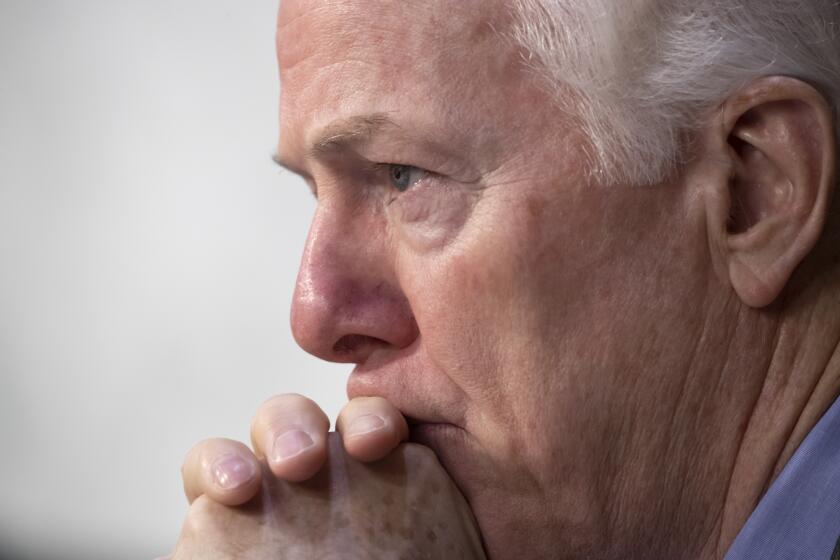 FILE - Sen. John Cornyn, R-Texas, listens to testimony during a Senate Intelligence Committee hearing on Capitol Hill in Washington, Wednesday, July 25, 2018. In the aftermath of the recent school shooting in Uvalde, Texas, his home state, Cornyn and a bipartisan group of senators including Sen. Chris Murphy, D-Conn., are holding private virtual meetings to try to strike a compromise over gun safety legislation. (AP Photo/J. Scott Applewhite, File)