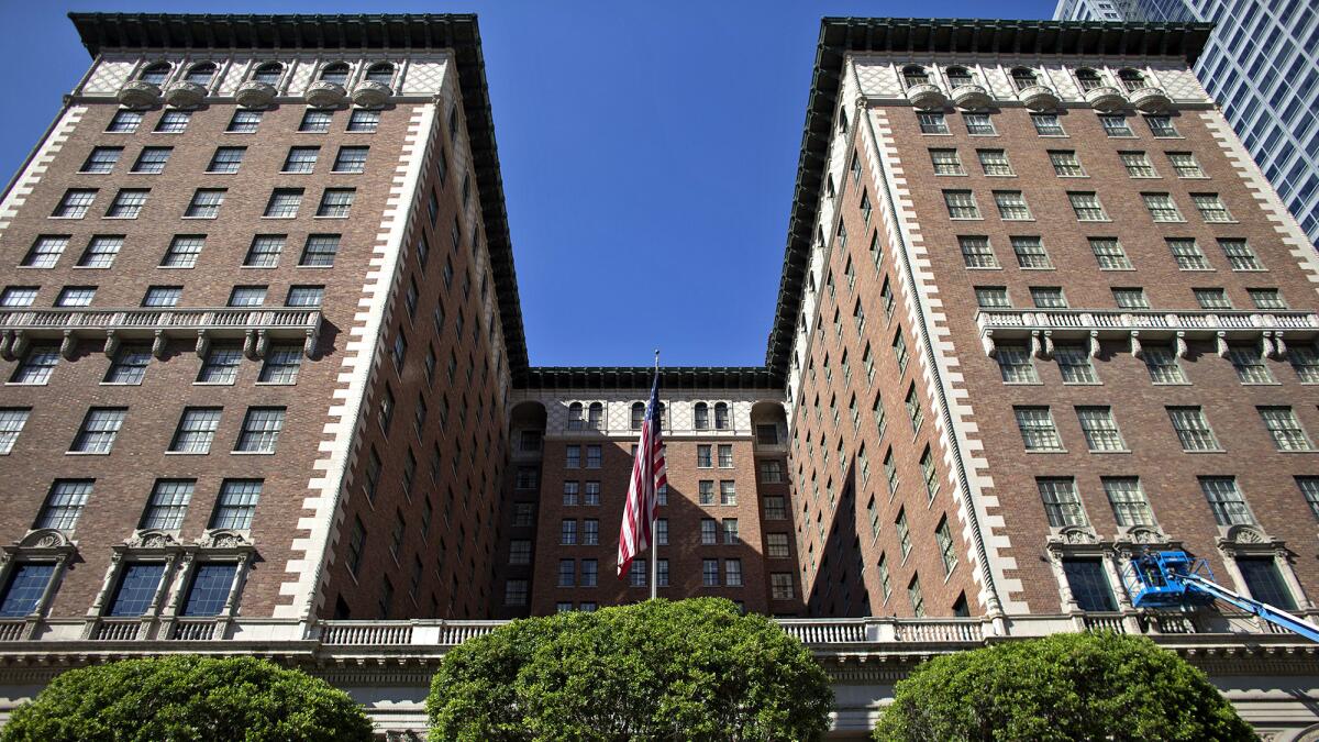 The Biltmore in downtown L.A. will serve as quarantine quarters for LAPD officers.