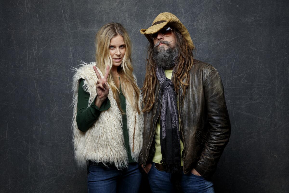 "31" star Sheri Moon Zombie, left, and director Rob Zombie.