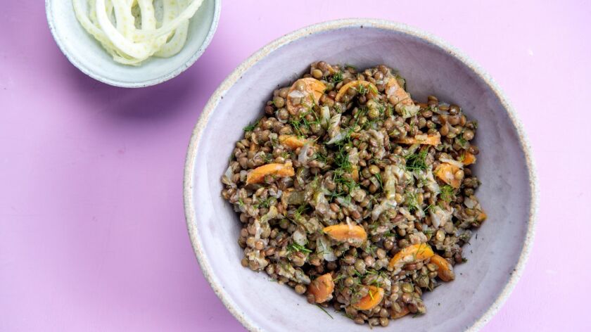 Fennel and lentil salad with dill
