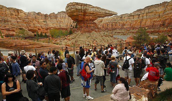 Waiting for Radiator Springs Racers at Cars Land
