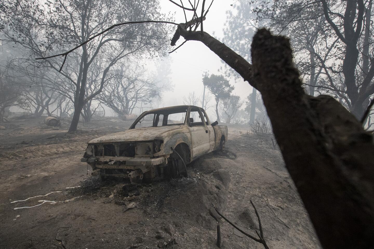 A burned truck in Butte County.