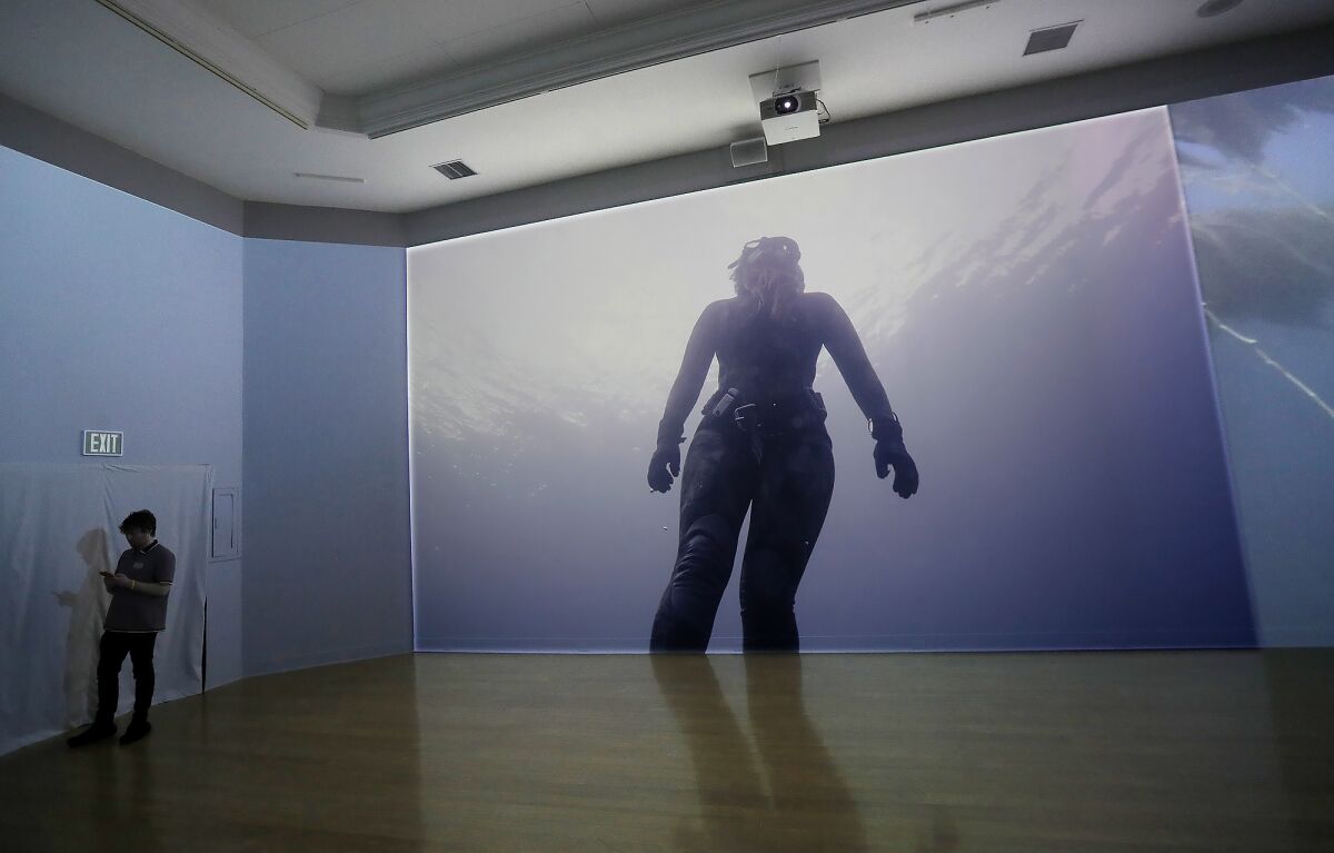"The Sea Around Us," by Rebeca Mendez, shown at the Laguna Art Museum on Friday.