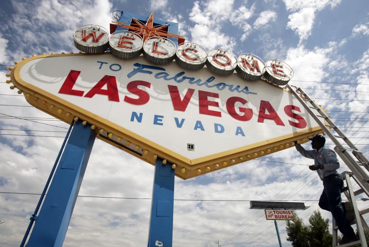 The "welcome to Las Vegas" sign 