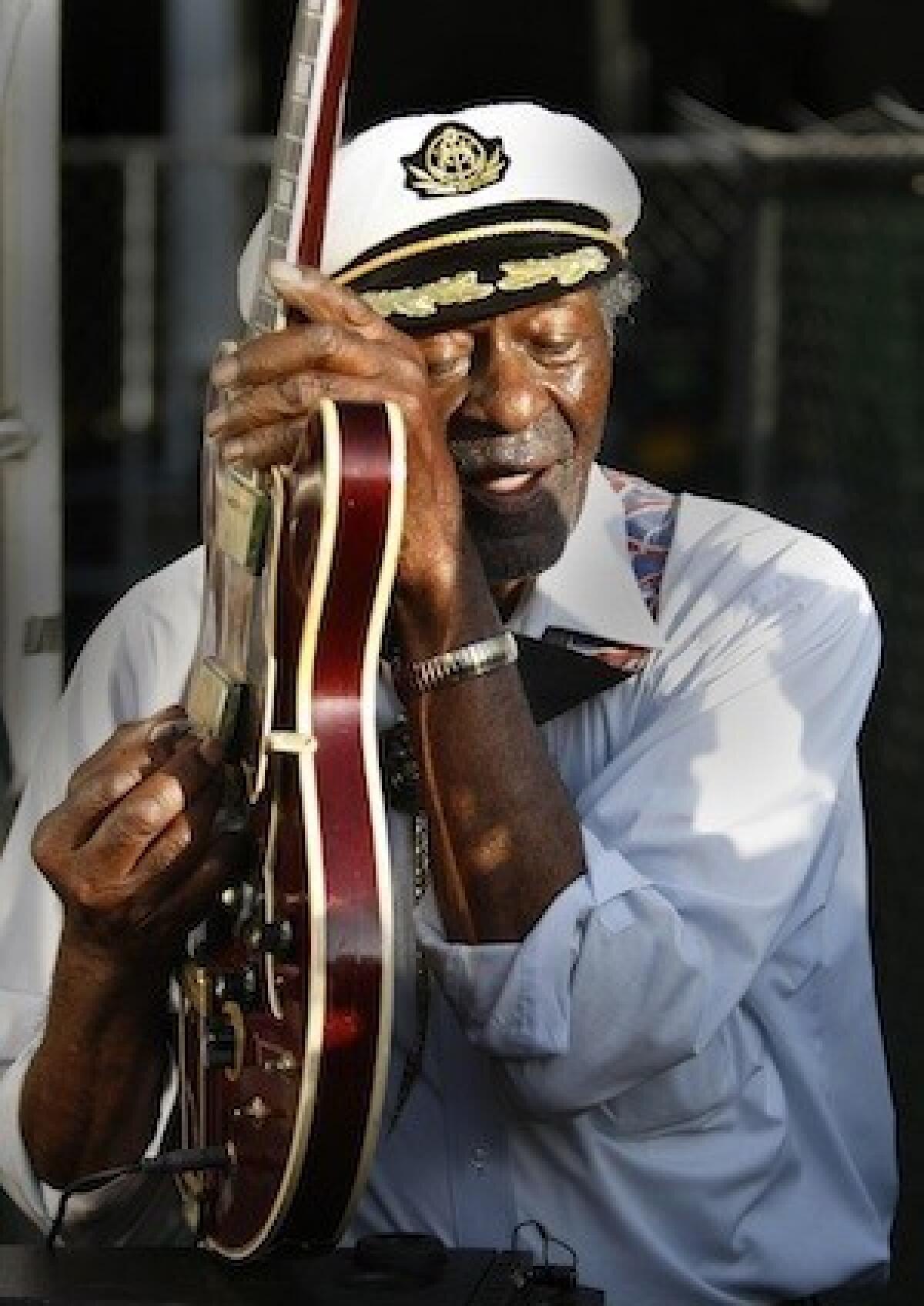 Rock legend Chuck Berry during a Southland visit to Irvine in 2010.