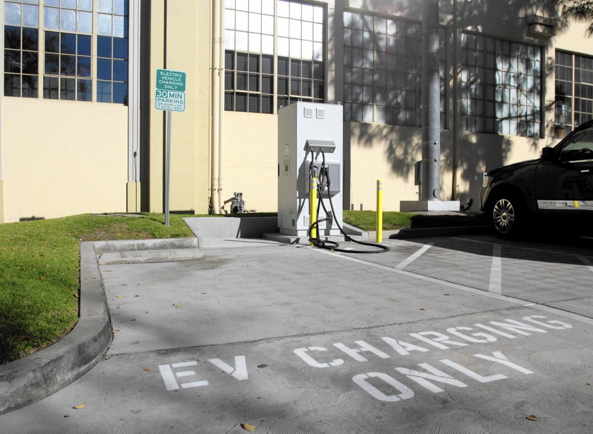 A new charging station behind Glendale City Hall, known as a “level 3” model, requires the swipe of a credit card for use and can be accessed by the public at any time.
