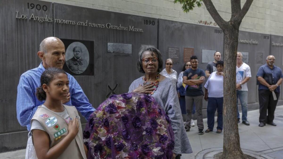 Biddy Mason Memorial Park in downtown Los Angeles