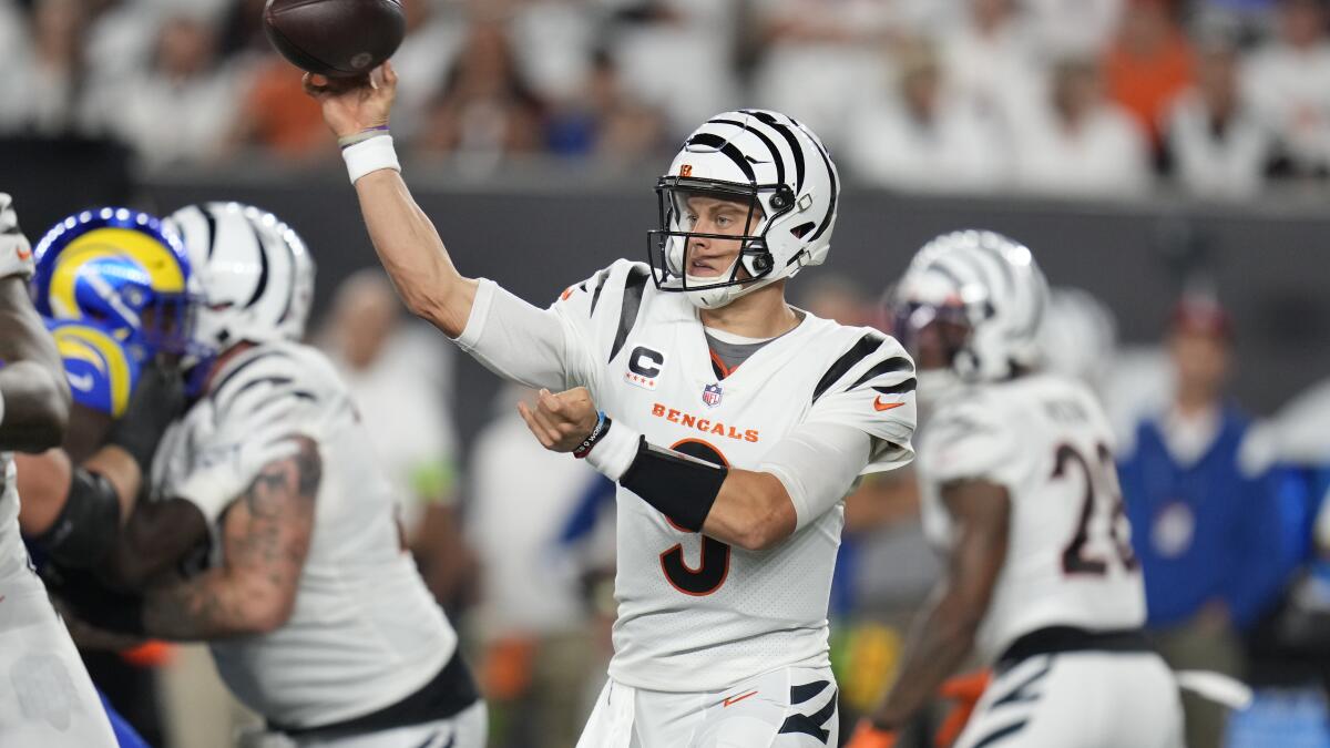 Bengals QB Joe Burrow says he's on track to play in Sunday's opener against  Cleveland - The San Diego Union-Tribune