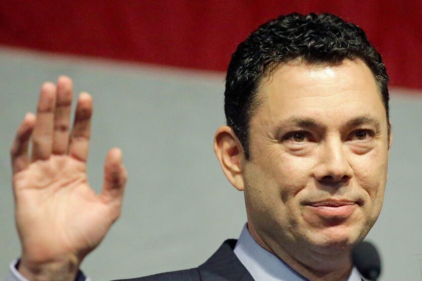 FILE - In this May 20, 2017 file photo, U.S. Rep. Jason Chaffetz waves after addressing the Utah GOP Convention in Sandy, Utah. Chaffetz, of Utah, has cemented his plans to resign from the U.S. House of Representatives effectively June 30. Chaffetz said in a letter Friday, June 23 to House Speaker Paul Ryan that he "herby resigns" effective June 30 at 10 a.m. (AP Photo/Rick Bowmer, File)