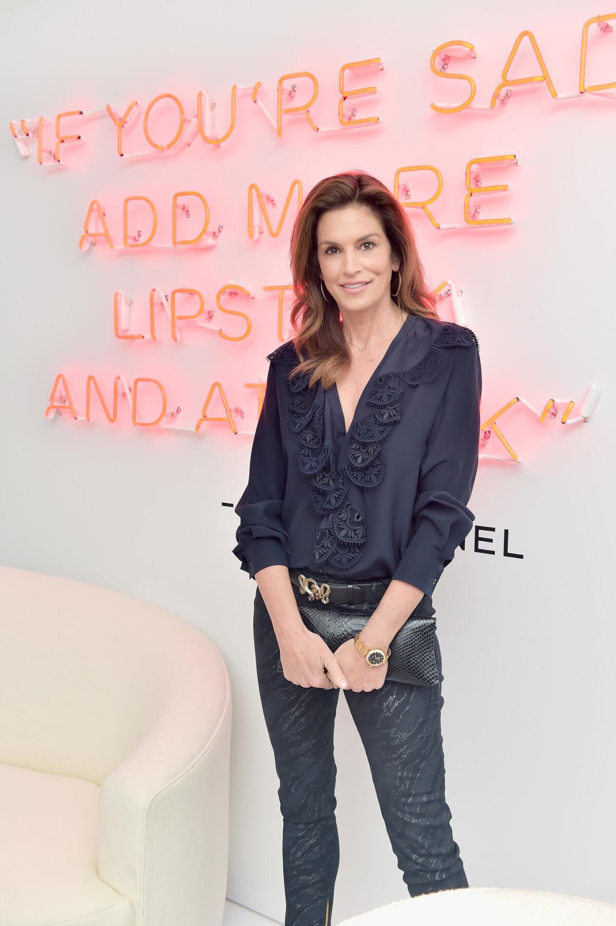 Cindy Crawford attends a private party at the Chanel Beauty House popup in West Hollywood.