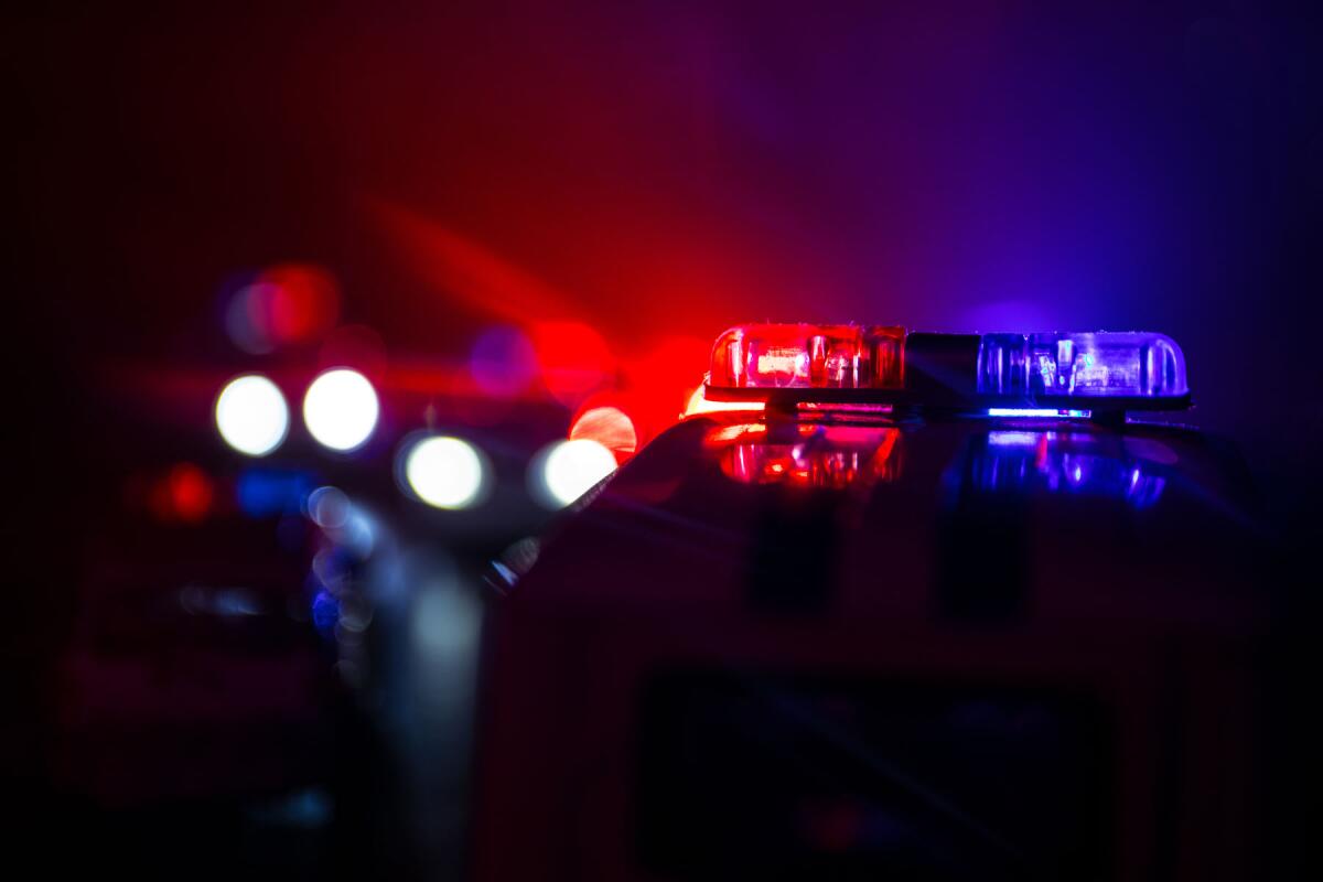 Police cars at night. 