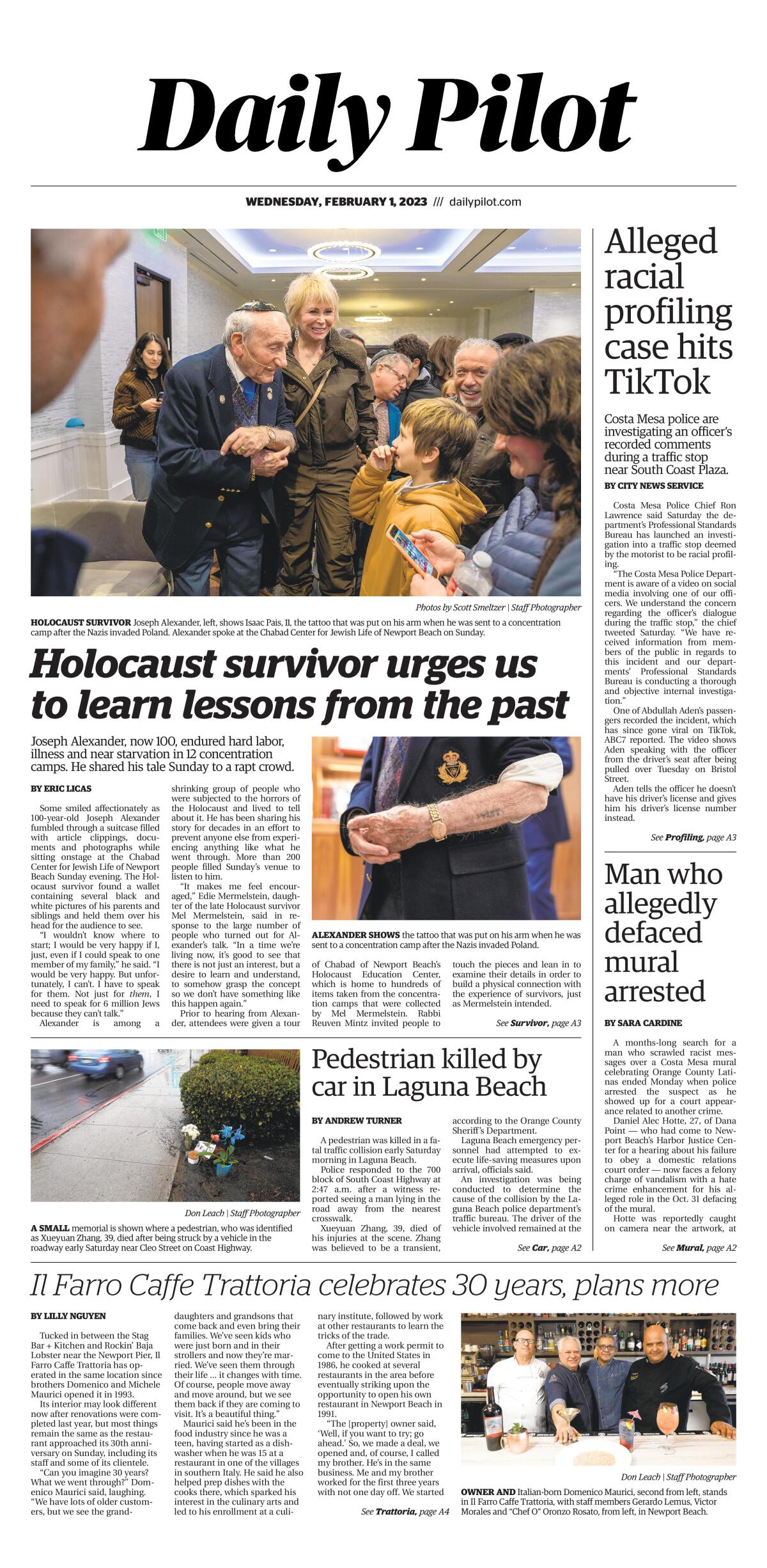 Feb. 1, 2023 Daily Pilot cover