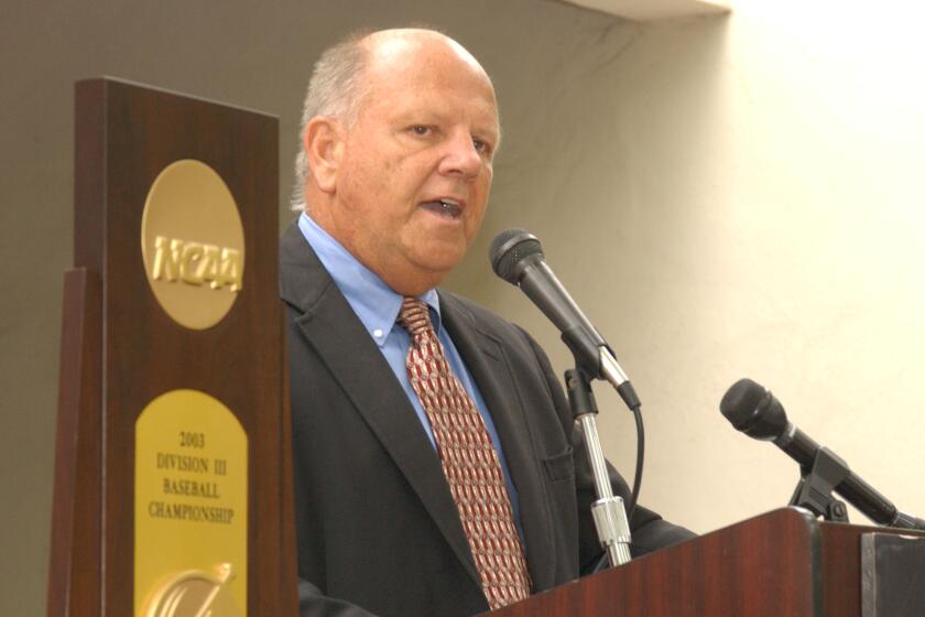 Former Chapman University athletic director Dave Currey, shown in 2003, died July 14, 2023, at age 80.