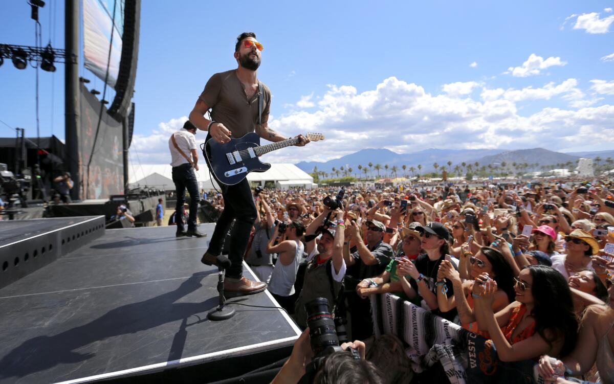 Lead singer-guitarist Matthew Ramsey of alt-country band Old Dominion, shown performing at the Stagecoach Country Music Festival in April, will headline the first Stagecoach Spotlight Tour, along with singer-songwriter Steve Moakler, starting in October.