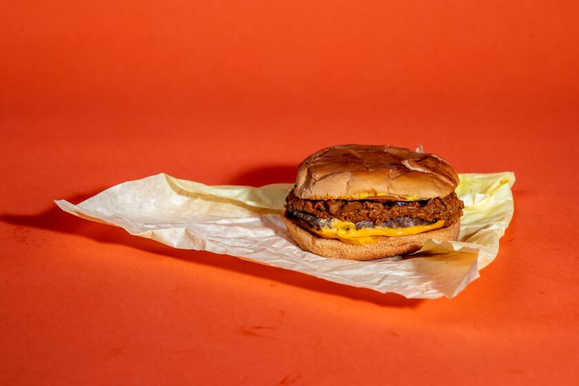 Among the chili burgers sampled by The Times, the offering from Thomas Hamburgers in Marina del Rey most closely resembled an authentic Tommy's burger in both format and taste. (Mariah Tauger / Los Angeles Times)