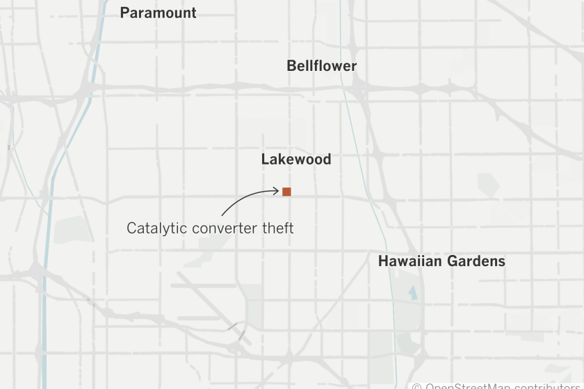 Map where catalytic converter was stolen