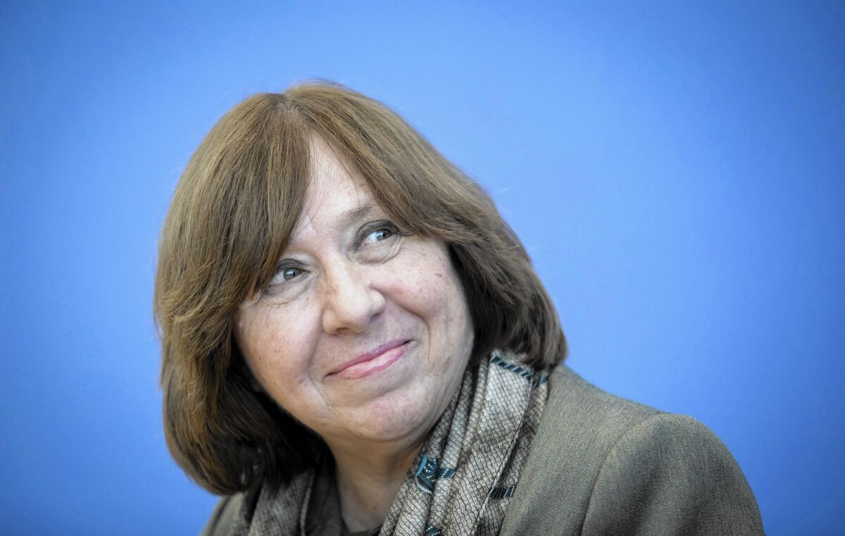 Belarusian writer Svetlana Alexievich.