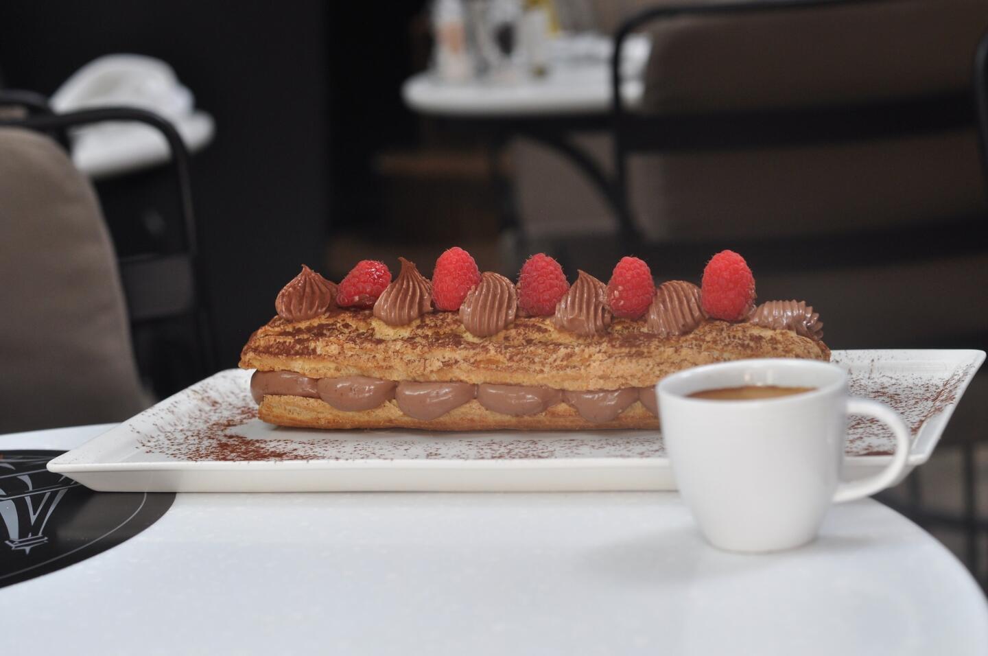 The grand eclair at Le Petit Paris in downtown L.A. is $22.
