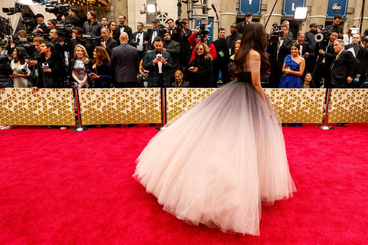 A woman in a dress on the red carpet
