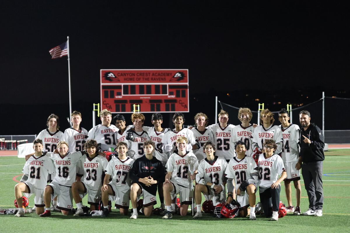 The CCA Raven lacrosse team.
