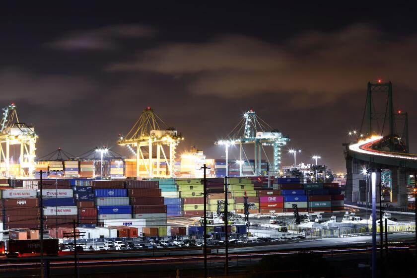 SAN PEDRO, CALIFORNIA - OCTOBER 25: Nighttime operations continue at the Port of Los Angeles on October 25, 2021 in San Pedro, California. The Port of Los Angeles is joining the Port of Long Beach in 24/7 operations amid efforts to ease supply chain issues. Strong consumer demand, coupled with an altered workforce caused by the global pandemic, has contributed to supply chain issues and random shortages of items such as clothing, cars, and toys around the country. (Photo by Mario Tama/Getty Images)