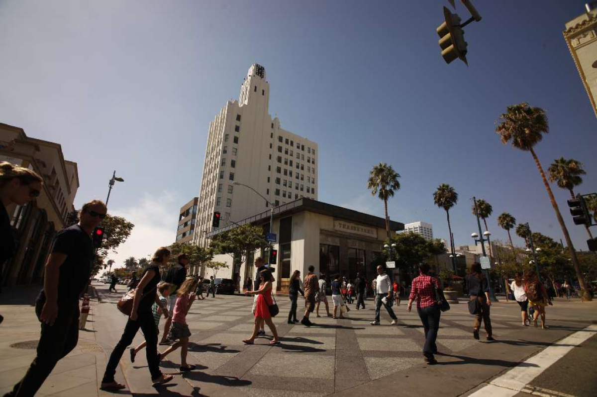 The Clock Tower building near the Third Street Promenade in Santa Monica was completed in 1929.