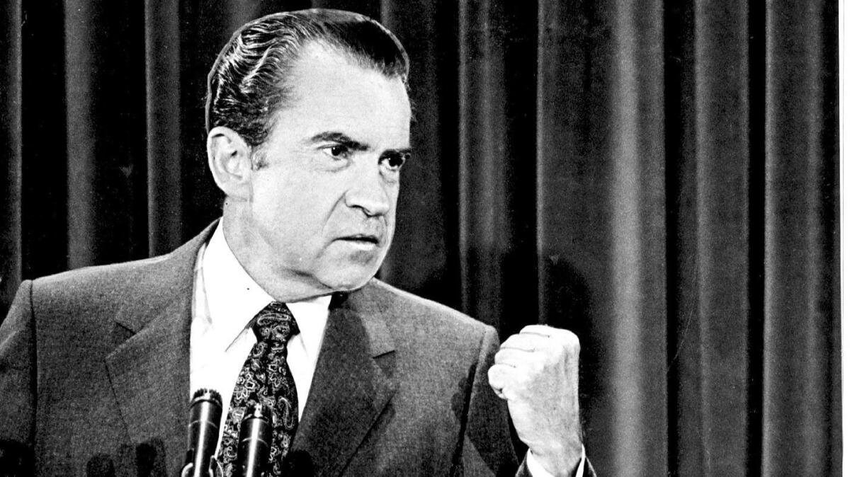 President Richard Nixon at a 1971 news conference.