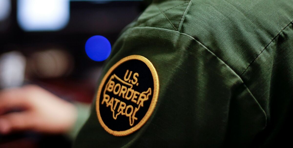 Border Patrol agent at work checking people entering the country.