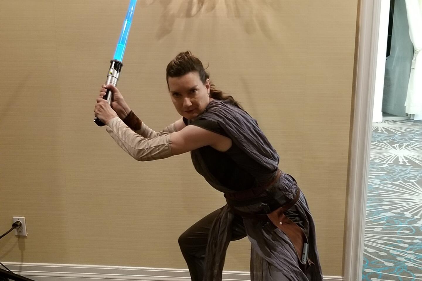 The Force is strong with Debra Erickson, who rocks her Star Wars Rey costume.