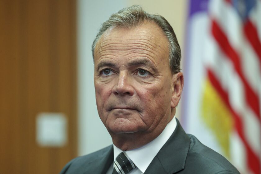Los Angeles, CA - March 30: LA's mayoral candidate councilman Rick Caruso at Korean American Federation on Wednesday, March 30, 2022 in Los Angeles, CA. (Irfan Khan / Los Angeles Times)