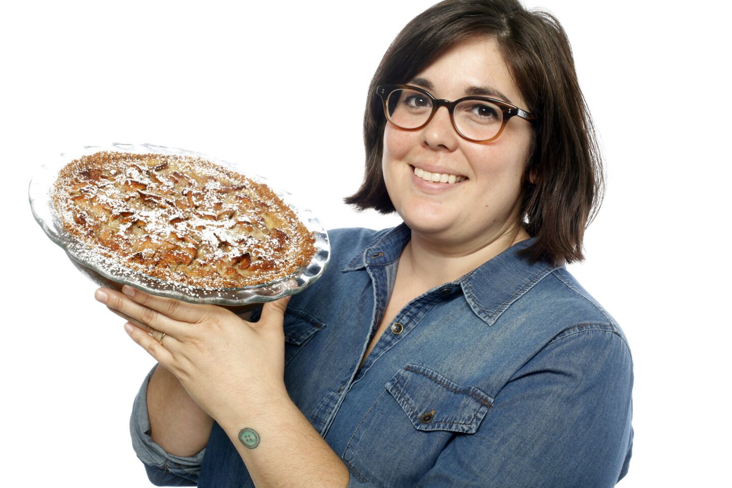 Nicole Rucker and her apple custard crumb pie